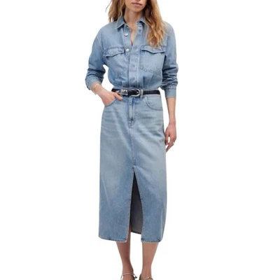 Madewell Denim Midi Shirtdress Altoona Wash Size 12 NWT Y2K Western Casual - Image 1 of 4