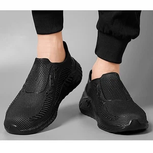 Shoes Safety Slip on Waterproof Black Work Casual Comfort Cook Kitchen - Picture 1 of 48