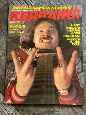 Kerrang Magazine 1982 Plasmatics Wendy O Williams Ad Hanoi Rocks Venom Budgie Oz - Image 1 of 4