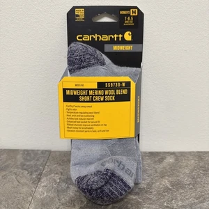 Carhartt Damen kurze Crew Socken Merinowollmischung Medium 7-9,5 Asphalt NEU - Bild 1 von 7