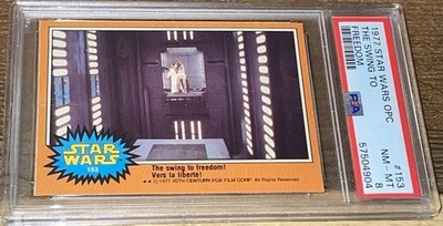 1977 O-PEE-CHEE OPC STAR WARS #153 LUKE SKYWALKER PRINCESS LEIA PSA 8 NM-MINT - Image 1 of 2