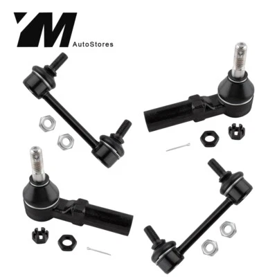 Front Outer Tierods + Rear Sway Bar Links For 1991-2002 Saturn SC SL SW Series - Image 1 of 4