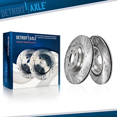 13.19 inch (335mm) Rear Drilled Brake Rotors Set for 2017 - 2022 Tesla Model 3 - Image 1 of 4