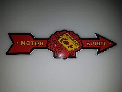 SHELL MOTOR SPIRIT Rot TÜR SCHILD GARAGE PORZELLAN EMAILE 12x12cm=4,72x4,72 Zoll - Bild 1 von 4