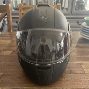 Harley Davidson HD-H05 Matte Black Modular Motorcycle Helmet XL With Carry Bag - Foto 1 di 14