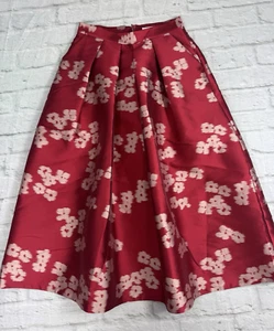 L.K.Bennett Rock voller Größe 10 passt UK 8 rosa & creme abstrakt Blumen Hochzeit - Bild 1 von 7