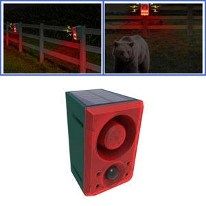 1PCS Home Farm Yard LED Solar Motion Sensor Alarm Outdoor Security Siren Light - Picture 1 of 13