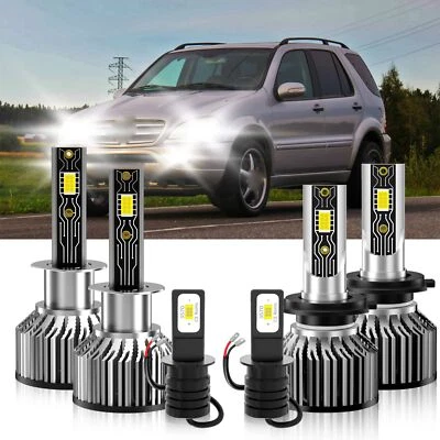 LED Headlight Bulbs Hi/Low Beam Fog Light For Mercedes-Benz ML55 AMG 2000-2001 - Image 1 of 4