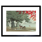 Painting Nature Japan Tree Deer Japan Kawase Hasui Framed Print 12X16 Inch