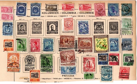 Stamp Collection- Columbia on album page remnants (C567) Cover