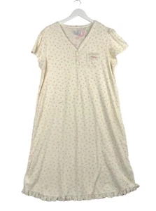Karen Neuburger XL Nightgown Yellow Floral Short Flutter Sleeve Grannycore - Picture 1 of 9