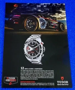 2015 TUDOR SPORTSCAR CHAMPIONSHIP GRANTOUR CHRONO FLY-BACK WRISTWATCH PRINT AD - Picture 1 of 1