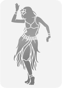 5.5"x10" Clear Plastic Stencil - Hula Girl (SA558)** - Picture 1 of 2