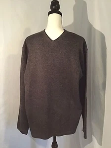 Geoffrey Beene Herren Strick Pullover Langarm V-Ausschnitt grau Größe M - Bild 1 von 6