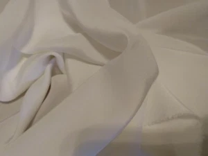 44" x 22" WHITE MICROFIBER CREPE DE CHINE FABRIC DRESS OR DECOR - Picture 1 of 2