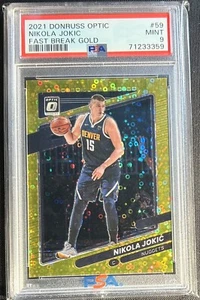 2021 Optic Basketball Fast Break Gold Disco #59 Nikola Jokic /10 Nuggets PSA 9 - Picture 1 of 1