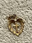 1/20 14k Gf Gold Filled Heart With Cross Pendant - Pendant Only No Chain
