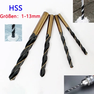 Hss Spiralbohrer Satz 10-teilig Ø 1 - 13 mm Metallbohrer Set Stahlbohrers - Bild 1 von 4