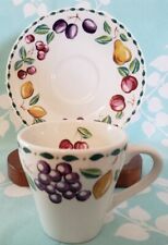 Farberware Teacup/Coffee Cup and Saucer Orchard (Fruit) Pattern 3060