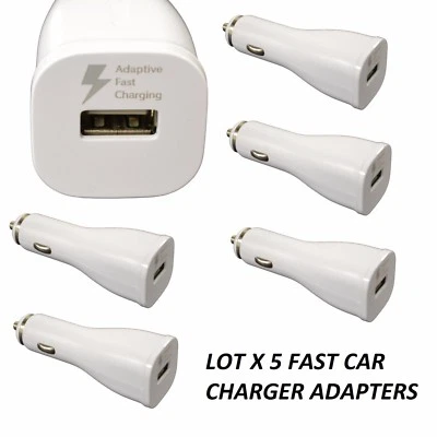 LOT 5 fast rapid Car Charger 2A adaptive POWER Adapter FOR IPHONE 5 6 7 8 PLUS - Image 1 of 4