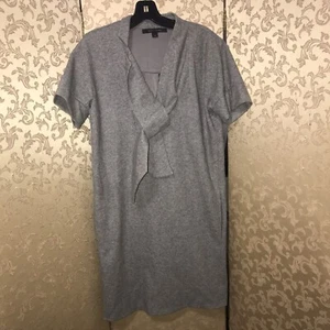 Marc Jacobs Gray Wool Neck Tie Shift Dress Size 0 - Picture 1 of 7
