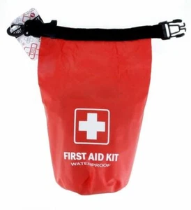 100 Pc First Aid Kit in a Waterproof Red Dry Sack FA-100 - Picture 1 of 6