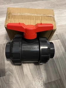 DOUBLE UNION BALL VALVE-2-1/2" PVC-U DN65 PN10. New - Picture 1 of 3