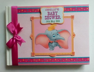 Personalised Disney Dumbo girls Baby Shower guest book, Dumbo album, gift - Picture 1 of 7