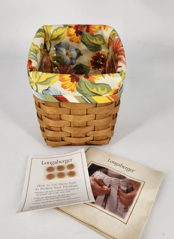 Longaberger 2006 Pencil Pal Basket+Liner+Protector OFFICE TEACHER CRAFTS DESK Cover