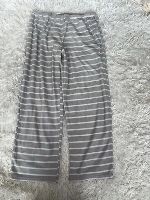 Charter Club Mujer Talla. Pantalones de pij L punto gofre gris a rayas. Tan suave, cómodo Foto 1 de 4