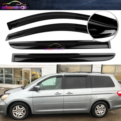 Visera de ventana para 05-07 Honda Odyssey ventilación de lluvia protector de sombra humo acrílico 4 piezas Foto 1 de 4