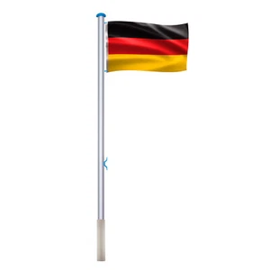 Aluminium Fahnenmast inkl. Deutschland-Fahne Flaggenmast Flagge Mast 6.5m Hotel. - Bild 1 von 12
