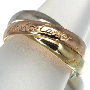 Auth Cartier Ring Trinity 3color Classic EU50 18K 750 Yellow White Rose Gold - Picture 1 of 4