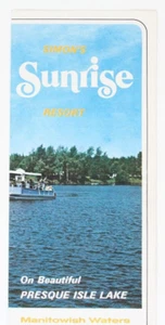 Simon's Sunrise Resort Brochure. Presque Isle Lake. Manitowish Waters Wisconsin - Picture 1 of 2