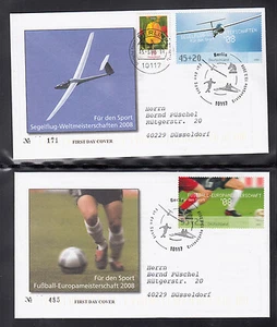 Germany 2008 FDC Sports Aid Foundation Football, Chess, Olympic Beijing - Picture 1 of 2
