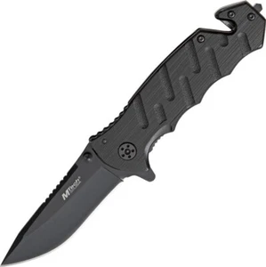 MTech Skeleton Folding Knife 3.25" 440 Stainless Blade Black Aluminum Handle - Picture 1 of 1