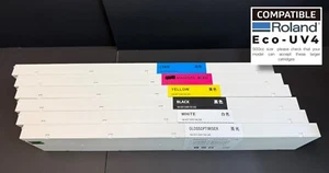 1 x FULL SET 6 x 440ml (500 cc-size) ECO-UV4 ink Cartridge compatible-Roland - Picture 1 of 7