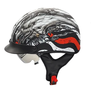 Vega - Warrior half motorcycle helmet - Patriotic Eagle Red for scooter, cruiser - Picture 1 of 6