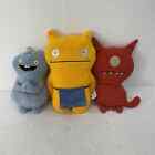 Used LOT 3 Uglydolls Monster Character Plush Dolls Yellow Red Blue