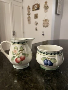 Villeroy & Boch French Garden Fleurence Creamer & Open Sugar Bowl~GERMANY~ EUC - Picture 1 of 13
