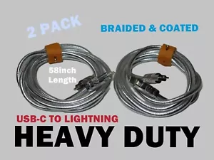 2 PACK For iphone 12 13 14 + Durable HEAVY DUTY Fast Charging USB C- 8 PIN Cable - Picture 1 of 10
