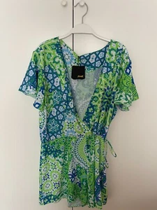 Tuta jumpsuit F**K Donna M Blu Verde a fantasia Poliestere NUOVO con cartellino - Imagen 1 de 8
