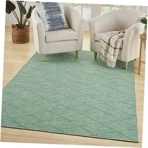 Practical Solutions Indoor/Outdoor Area -rug, Easy 6' x 9' Blue Green - Picture 1 of 8