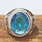 Blue Topaz Lovely Ring 925 Sterling Silver Handmade Gift Men's Ring All Size S98