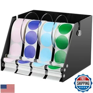 Feifeiya Adjustable Label Dispenser Acrylic Sticker Roll Dispenser Label Roll - Bild 1 von 5