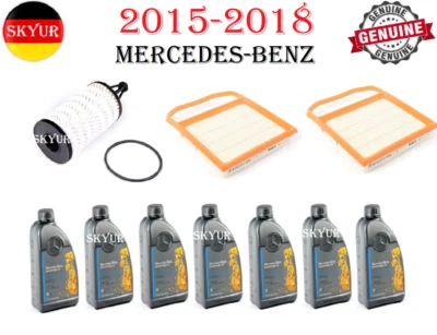 Juego de filtros de aire con filtro de aceite + fluidos de motor de 7 litros para Mercedes-Benz 2015-2018 Foto 1 de 4