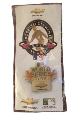 2011 World Series Baseball Roberto Clemente Award Chevrolet Pin NEW - Image 1 of 2