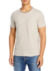 Atm Anthony Thomas Melillo Men's Cotton Double Face Stripe Pocket Tee Wheat-2XL - Picture 1 of 9