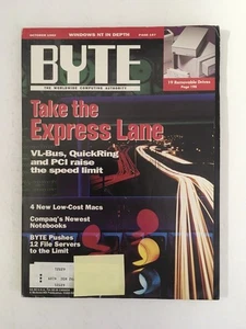 BYTE Magazine OCT 1992 Back Issue COMPUTER Magazine - Windows NT In Depth - Picture 1 of 3