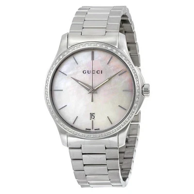 GUCCI G-Timeless YA126444 Mother of Pearl Dial Quartz Ladies Watch 38mm - Image 1 of 4